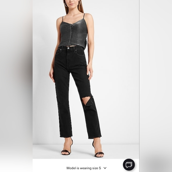 ✨️Final Price✨️NWT Express Metallic Pleated Bow Back Cropped Cami - Picture 1 of 9